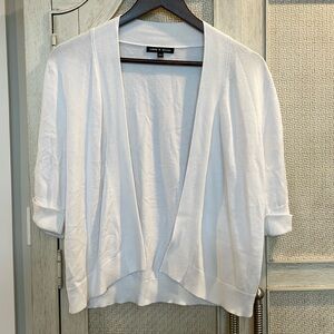 White cardigan sweater